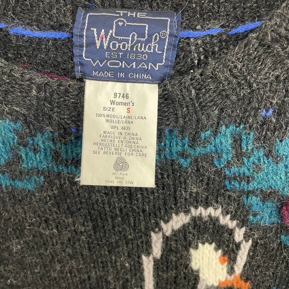 Vintage Woolrich Pure Wool Knit Holiday Swan Wreath Sweater Womens Small AS IS - Picture 5 of 6